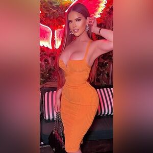 Sexy Orange Bodycon Dress